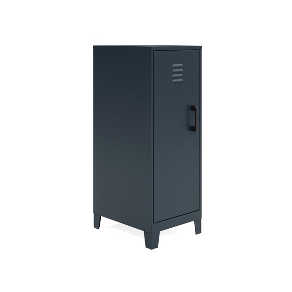 Space Solutions 42.5 in.H 3 Shelf Storage Locker Cabinet, Fully Assembled, 3 in. Riser Legs, Black 25222